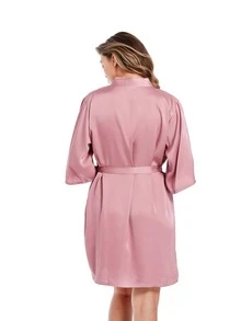 1 Pezzo Vestaglia Da Notte Da Donna Di Colore Solido Per Matrimonio O Casa