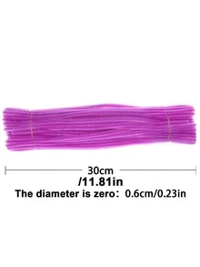 100入組彩色工藝雪尼爾莖管子清潔適用於孩子們DIY手工藝益智玩具用品 - 彩色 - 查看 2