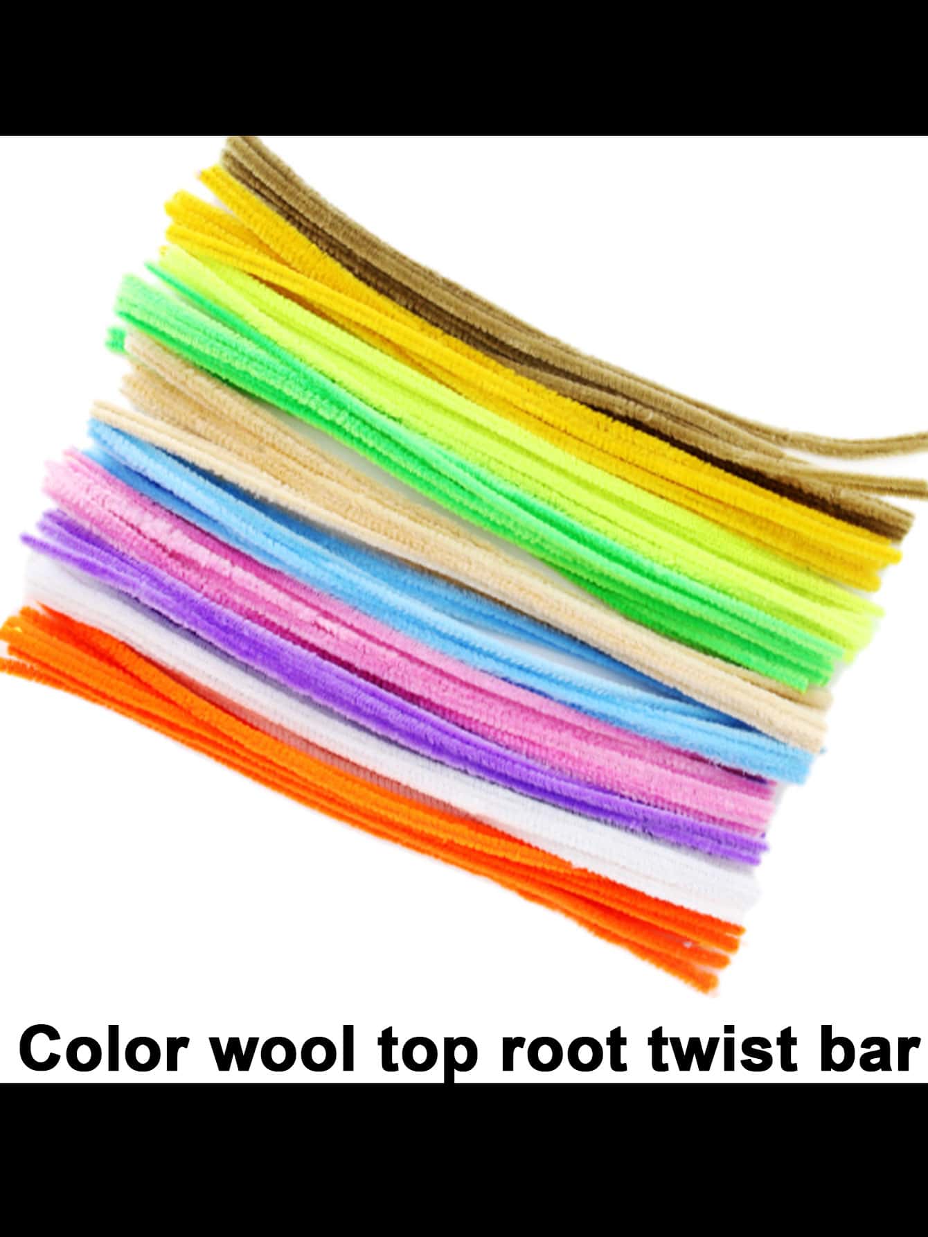 100入組彩色工藝雪尼爾莖管子清潔適用於孩子們DIY手工藝益智玩具用品 - 彩色 - 查看 1