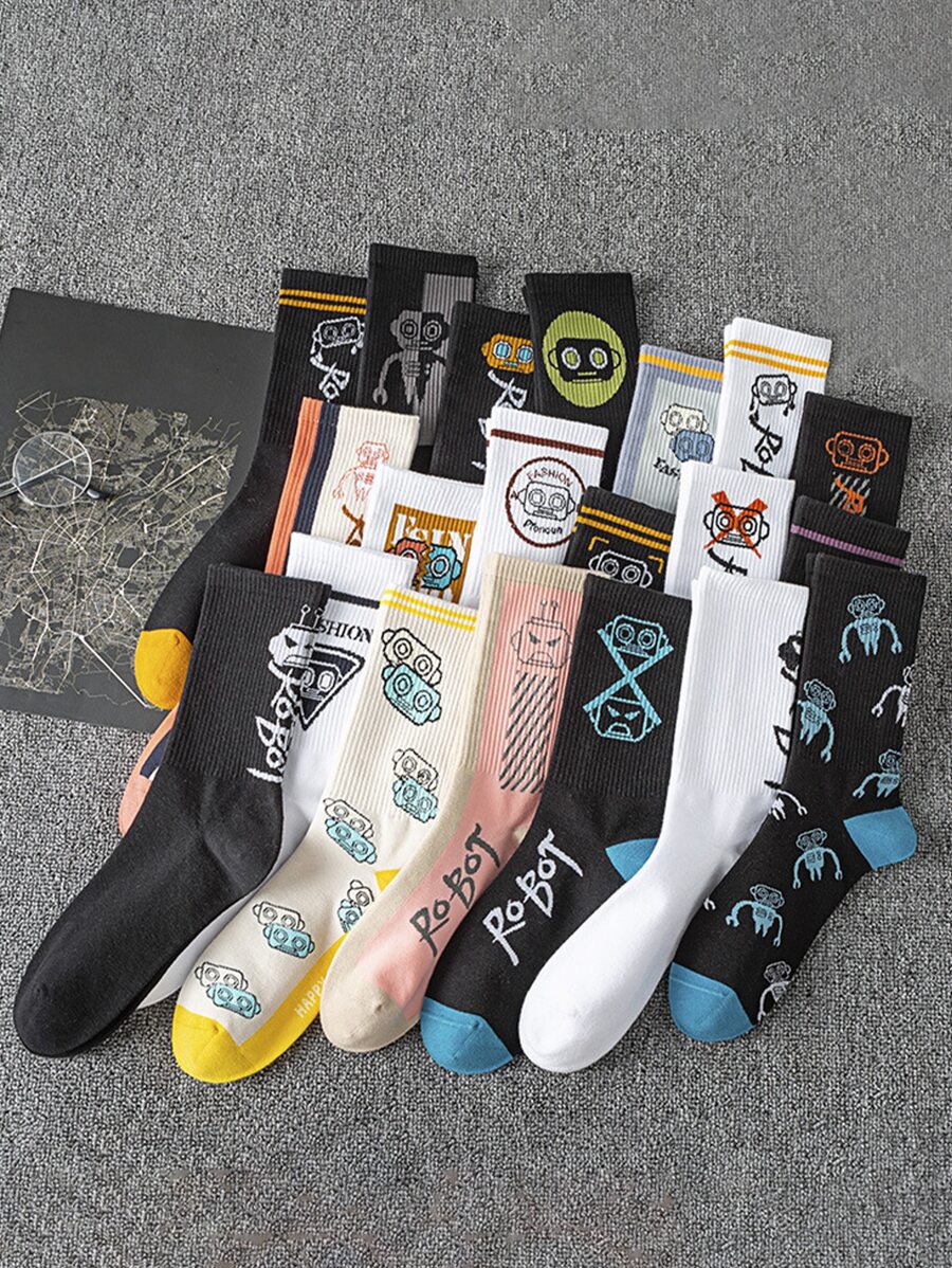 3/5/10 双随机女士街头个性化滑板袜 - 彩色 - 查看 1