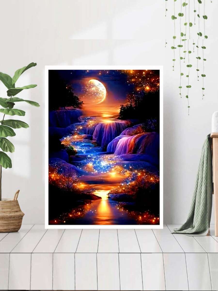 DIY鑽石畫套裝,充分鑽頭圓形水鑽,風景樣式裝飾繪畫 - 彩色 - 查看 1