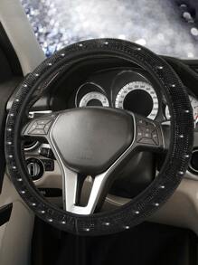 19 piezas con diseño de diamante de imitación Cubierta del volante del coche & freno de mano & cubierta de cambio de marchas Set - Negro - Ver 6