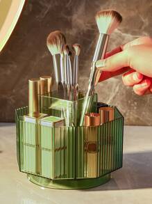 1 Miếng Xoay Giá đỡ cọ trang điểm , Acrylic Mỹ phẩm Hộp lưu trữ Đối với Son môi , Phấn mắt Chải , Hộp đựng - Trong sáng - Xem 5