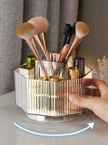 1 Miếng Xoay Giá đỡ cọ trang điểm , Acrylic Mỹ phẩm Hộp lưu trữ Đối với Son môi , Phấn mắt Chải , Hộp đựng - Trong sáng - Xem 1
