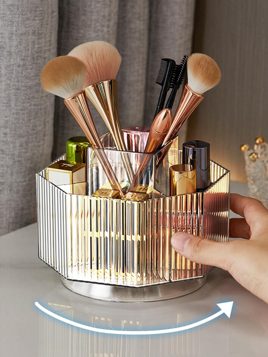 1 Miếng Xoay Giá đỡ cọ trang điểm , Acrylic Mỹ phẩm Hộp lưu trữ Đối với Son môi , Phấn mắt Chải , Hộp đựng - Trong sáng - Xem 1