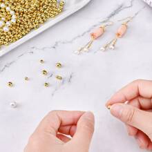 200pcs 4/6/8mm Plastic Spacer Beads For Jewelry Bracelets Making,Round Bracelet Beads,Small Ball Gold Filled Beads For Bracelet Necklace Jewelry Bulk Handmade - Gold - View 3
