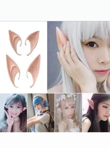 Halloween Elf Ear Latex Cosplay Prop For Party Anime Cos Magic Fairy Pointed Ears - Dusty Pink - View 4