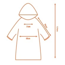 1pc Portable Transparent Disposable Raincoat, Hooded Rain Poncho With Ball For Adults - Orange - View 4
