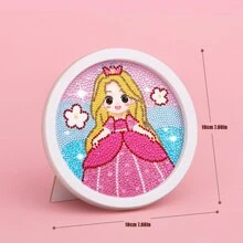 1入組圓框卡通DIY手工製作水鑽繪畫帶水鑽