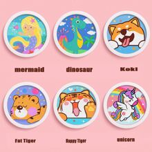 1入組圓框卡通DIY手工製作水鑽繪畫帶水鑽