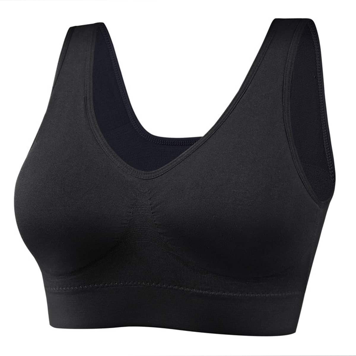 2 Packs Yoga Sports Bra, with Removable Pads, Sleep Bras for Women, Comfort Seamless Wireless Stretchy Sports Bra