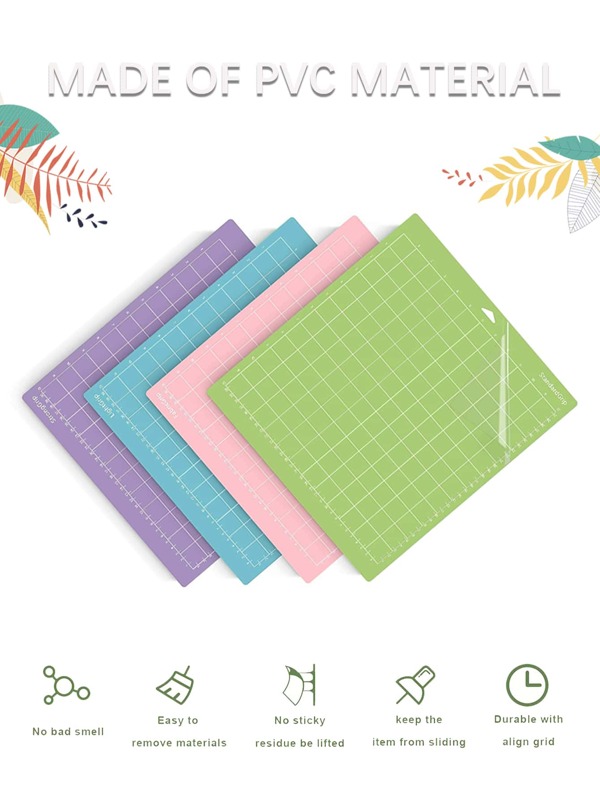 Premium Set of 4 12x12 Inch Engraver Cutting Mats with 4 Viscosity High Precision NonSlip