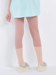 Balabala Tween Girl Solid Capri Leggings - Dusty Pink - View 2