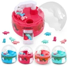 1 Pc Blue Mini Dinosaur Claw Machine, Includes 8 Random Dinosaur Plush Toys - Blue - View 6