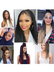 Extensões de cabelo trançado Senegalês em crochê de 24 polegadas para mulheres, com configuração de água quente, cabelo trançado em crochê com pontas retas