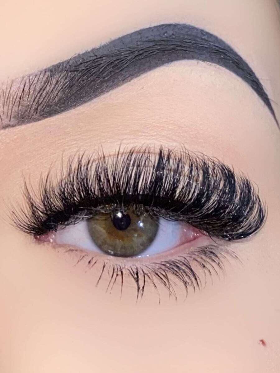 1 Par/Paquete de pestañas postizas gruesas, rizadas y esponjosas de visón con aspecto de ojos de gato, de 15 mm y 8D de volumen, tiras de pestañas postizas para un aspecto de ojos foxy y levantamiento, para alargar y dar volumen a la esquina exterior del ojo para un maquillaje de belleza - Negro - Ver 1