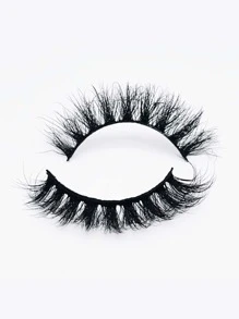 1 Par/Paquete de pestañas postizas gruesas, rizadas y esponjosas de visón con aspecto de ojos de gato, de 15 mm y 8D de volumen, tiras de pestañas postizas para un aspecto de ojos foxy y levantamiento, para alargar y dar volumen a la esquina exterior del ojo para un maquillaje de belleza - Negro - Ver 5