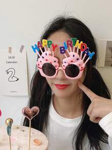 1 Peça Acessórios para Festa - Óculos, Óculos de Festa com Design Engraçado de Bolo e Slogan para Tirar Fotos, Festa, Reunião, Acessórios de Selfie Engraçados, Óculos de Sol de Aniversário, Natal