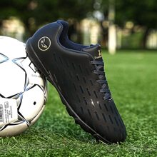 TOLLN 女款短釘鞋印面防滑 Pu 足球鞋 - 黑色 - 查看 1