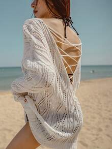 Korean Fashion Bikini Set Split Three-Point Gather Beautiful Back Triangle Tied Beach Resort Hot Spring Bikini Set Summer Beach - Black - View 2