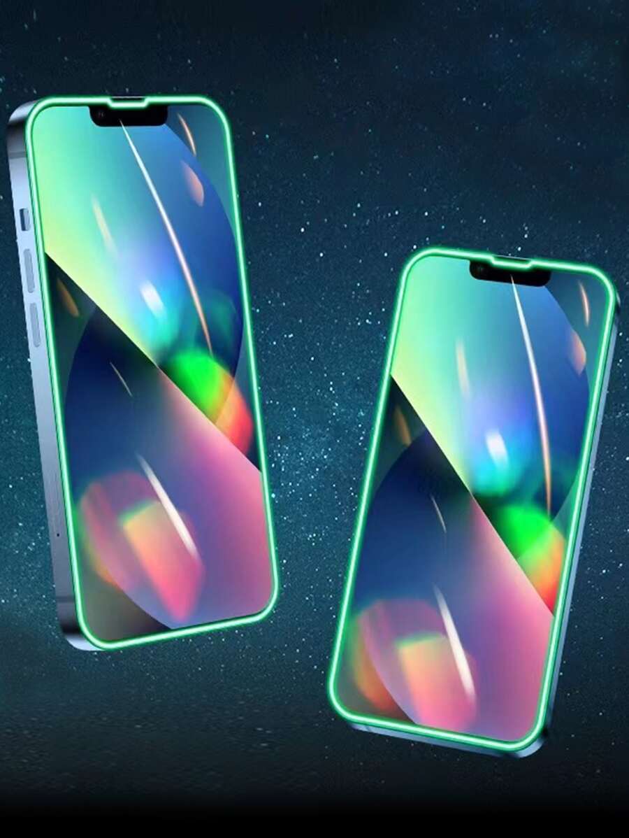 Night glow green airbag anti fall tempered glass screen protector