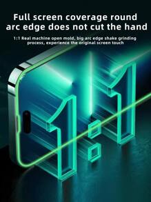 Night Glow Green Airbag Anti-Fall Tempered Glass Screen Protector Compatible With Apple Model, 1pc - Clear - View 5