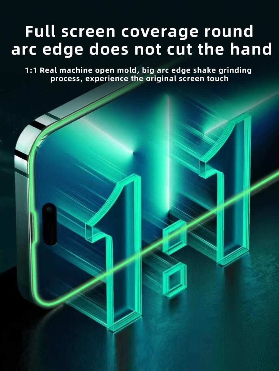 Night Glow Green Airbag Anti-Fall Tempered Glass Screen Protector