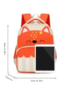 Mochila jardín de infancia para niños dibujos animados lindo zorro patrón - Naranja - Ver 4
