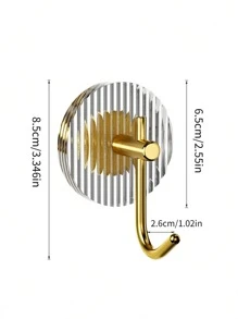 1 pieza/4 piezas plástico transparente dorado redondo ropa Ganchos Accesorios de joya Adornos Herramienta para cuarto de baño cocina - Dorado - Ver 4