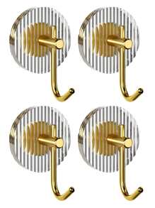 1 pieza/4 piezas plástico transparente dorado redondo ropa Ganchos Accesorios de joya Adornos Herramienta para cuarto de baño cocina - Dorado - Ver 1