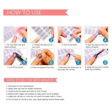 Full Wrap Nail Polish Stickers 1 Sheet 14 Stickers Self-Adhesive Gel Nail Wraps Waterproof Long-lasting 3D Fashionable Nail Strips DIY Nail Art Decorations for Women Girls Home Celebrations Dances Parties Holidays Travel Quick Manicure Violet with Nail File - Purple - View 5
