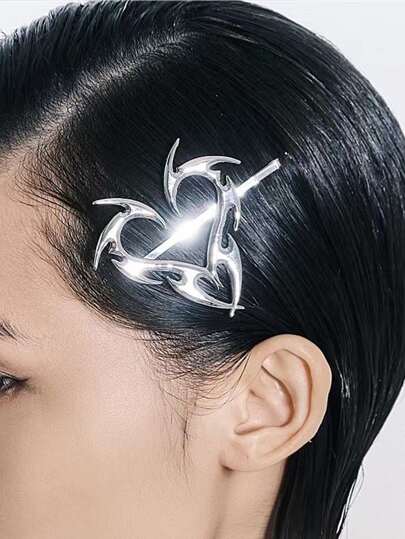 1 pieza Elegante Clip para el cabello con forma de corazón de dragón de metal