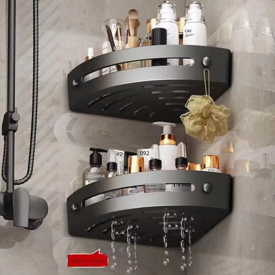1pc Multifunctional Bathroom Corner Storage Shelf Without Drilling ...