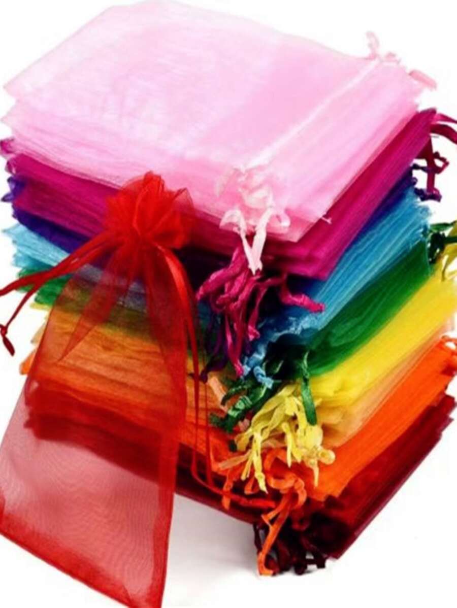 100 个白色欧根纱袋 9*12cm 用于礼品包装、婚礼糖果袋、珠宝包装、混色礼品袋、旅行收纳袋、毕业季礼品包装、生日派对、婚礼仪式、婴儿礼物、单身派对、周年纪念礼品包装、多功能儿童节礼品包装、开学季文具包装、节日礼品袋、装饰袋、中型水果防虫袋、网袋、多色派对和餐饮礼品包装网袋。 - 彩色 - 查看 1