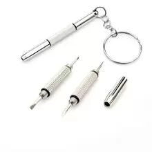 2pcs Multifunctional Mini Eyeglass & Watch Screwdriver Tool - Silver - View 1