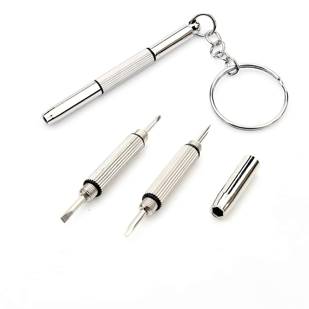 2pcs Multifunctional Mini Eyeglass & Watch Screwdriver Tool - Silver - View 1