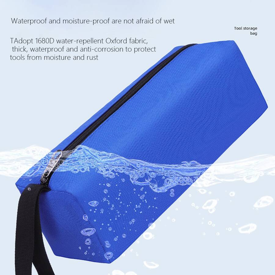 Large capacity pb multi-function pen bag Waterproof student stationery zipper bag Makeup storage clutch bag 1 - Blue - View 1