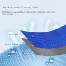 Large capacity pb multi-function pen bag Waterproof student stationery zipper bag Makeup storage clutch bag 1 - Blue - View 4