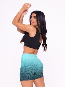 Women Sports Shorts - 綠色 - 查看 2