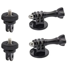Tripod Adapter Mounts For Gopro 12 11 10 9 8 7 6 5 4 3 2 1/4-20 Screw Adapter For Go Pro Hero YI 4K SJ4000 EKEN H9R DBPOWER Camera - Black - View 1