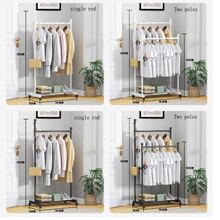 Mobile Clothes And Hat Rack With Wheels, Nordic Style Luxury Standing Coat Hanger For Home Bedroom - Black - View 3