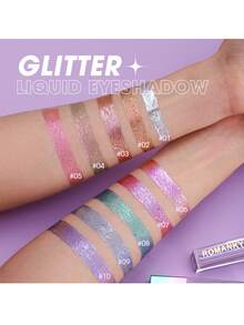 brillante Sombras de ojos líquida Set 10 colores dorado Sombra de ojo marrón brillante Sombra de ojo - Set de sombras de ojos líquidas 10 colores - Ver 2