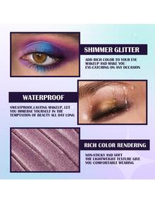 brillante Sombras de ojos líquida Set 10 colores dorado Sombra de ojo marrón brillante Sombra de ojo - Set de sombras de ojos líquidas 10 colores - Ver 4