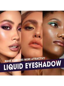 brillante Sombras de ojos líquida Set 10 colores dorado Sombra de ojo marrón brillante Sombra de ojo - Set de sombras de ojos líquidas 10 colores - Ver 5