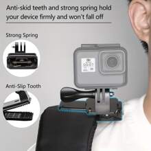 Backpack Clip Holder For Gopro Hero 13 12 11 10 9 8 Black 7 6 5 4 3 Accessories 360-Degree Rotation Clip For YI 4K SJ4000 DBPOWER AKASO EKEN H9R - Black - View 4