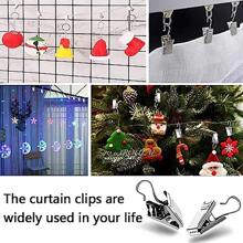 20入組/套家庭裝飾金屬窗簾夾子窗簾環 - 銀色 - 查看 4