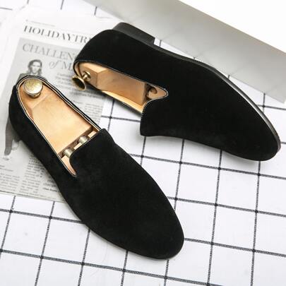 Men's Black Casual Loafers, Business Formal Casual Shoes, Comfortable Driving Shoes, All Season