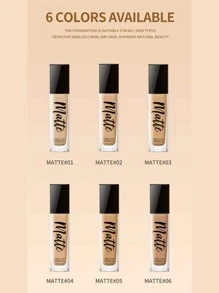 BASE DE MAQUILLAJE LÍQUIDA MATTE ALTA COBERTURA TEXTURA LIGERA NO GRASA USO PROFESIONAL - 01 Natural - Ver 2