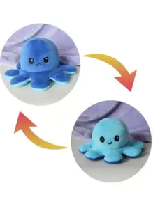 1 pieza doble faz reversible de pulpo Peluche , linda felpa Almohada - Azul - Ver 1