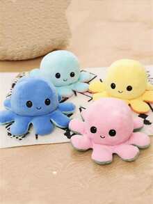 1 pieza doble faz reversible de pulpo Peluche , linda felpa Almohada - Azul - Ver 3